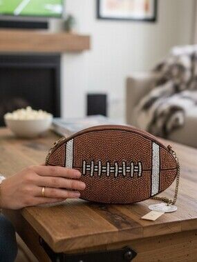 Studio 12 Viral Beaded Football Crossbody Bag | NWT | Game Day Glam Handcrafted